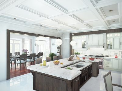 Large Open Concept Kitchen Marble